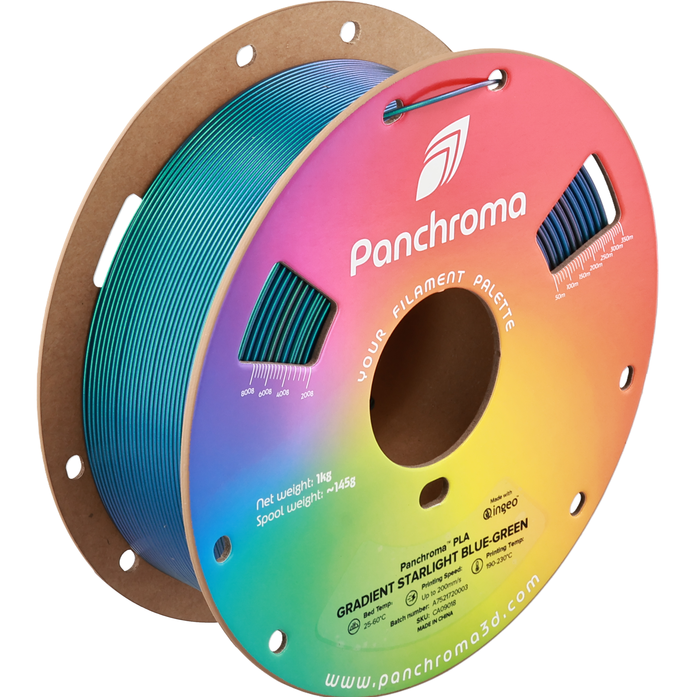 Filamento PLA – Luz Estelar Gradiente Panchroma Azul-Verde - Polymaker