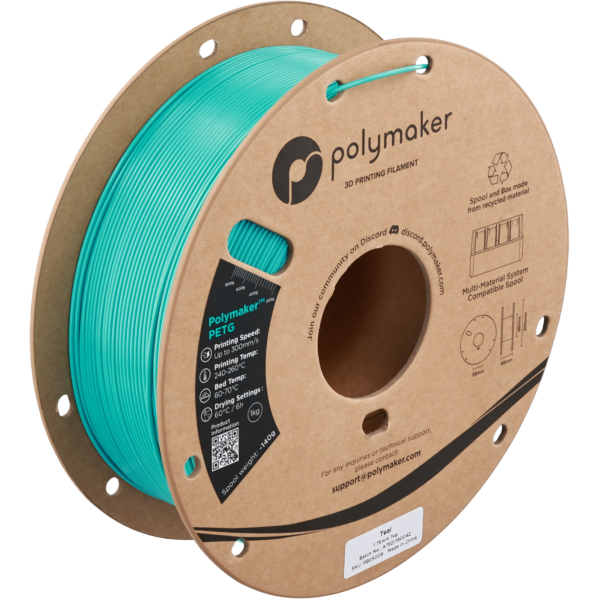 Refil Filamento PETG – Verde-Azulado - Polymaker