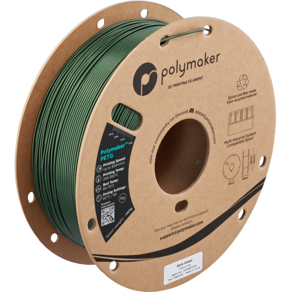 Refil Filamento PETG – Verde Escuro - Polymaker