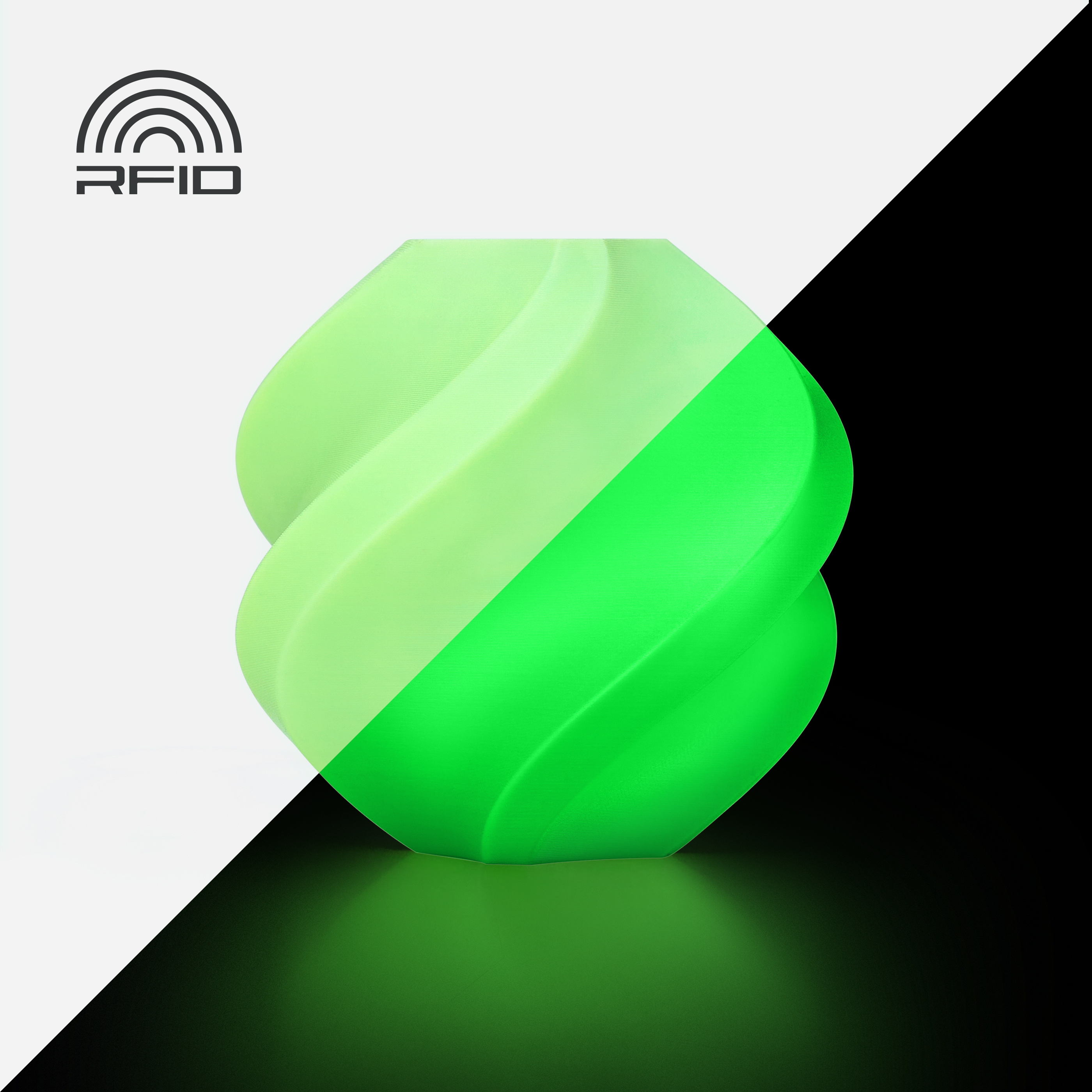 Filamento PLA – Brilho No Escuro (Glow) Brilho No Escuro (Glow) Verde (Green) com Carretel 1Kg - Bambu Lab