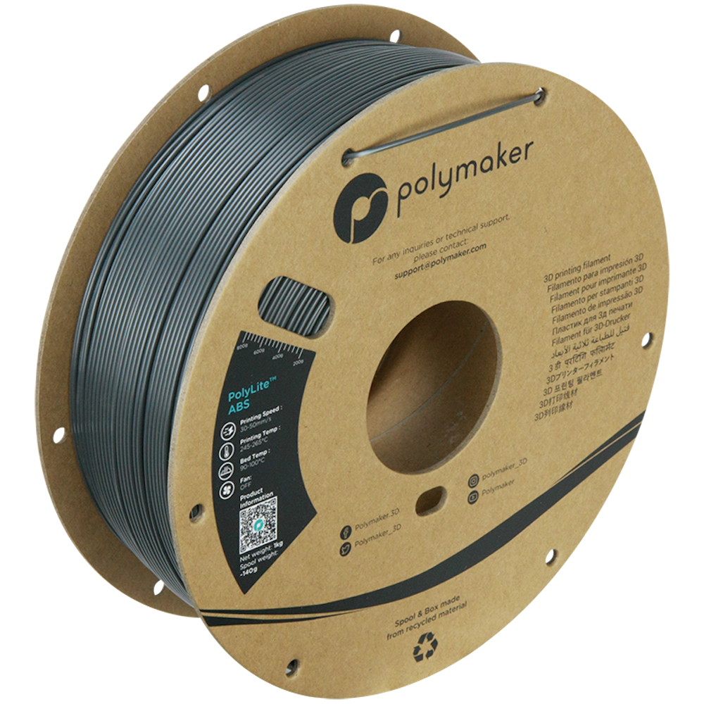 Filamento ABS – Polylite Cinza Escuro - Polymaker